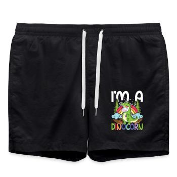 I'm a Dinocorn - Dinosaurier Einhorn - Badeshorts - Schwarz - Vorne - AI Model Male 185 light (185cm)