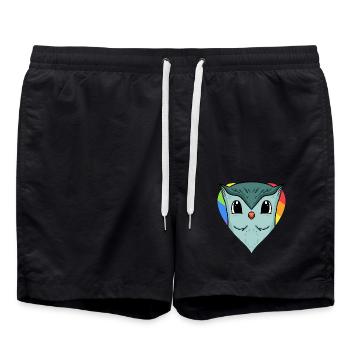 Owl Lgbt Rainbow Couleurs - Short de bain - noir - Devant - AI Model Male 185 light (185cm)