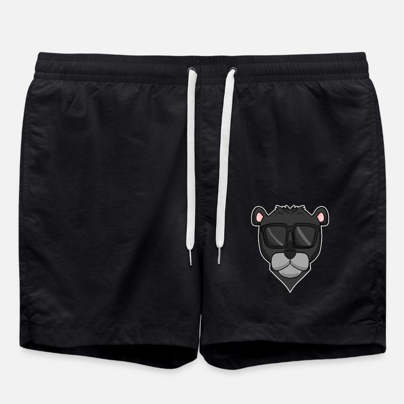 Black panther with sunglasses - Swim Trunks - black