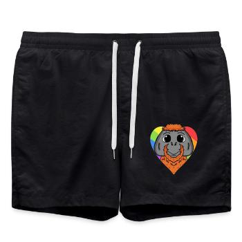 Urangutan Lgbt Rainbow Couleurs - Short de bain - noir - Devant - AI Model Male 185 light (185cm)