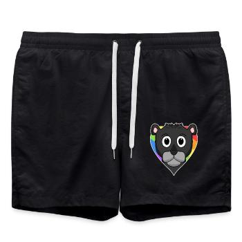 Black Panther Lgbt Rainbow Colors - Swim Trunks - black - Front - AI Model Male 185 light (185cm)