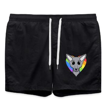 Chat LGBT Sphynx Rainbow - Short de bain - noir - Devant - AI Model Male 185 light (185cm)