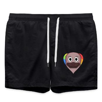 Schnabeltier Lgbt Regenbogen Farben - Badeshorts - Schwarz - Vorne - AI Model Male 185 light (185cm)