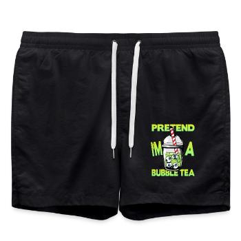 Pretend i'm a Bubble Tea - Swim Trunks - black - Front - AI Model Male 185 light (185cm)