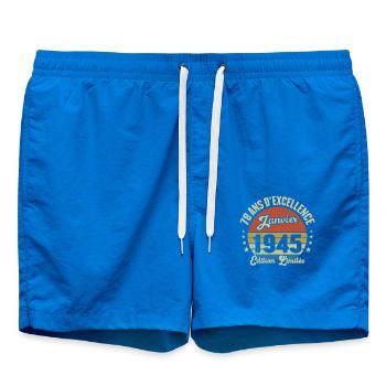 78 Ans Janvier 1945 Anniversaire Vintage Cadeau - Short de bain - cobalt blue - Devant