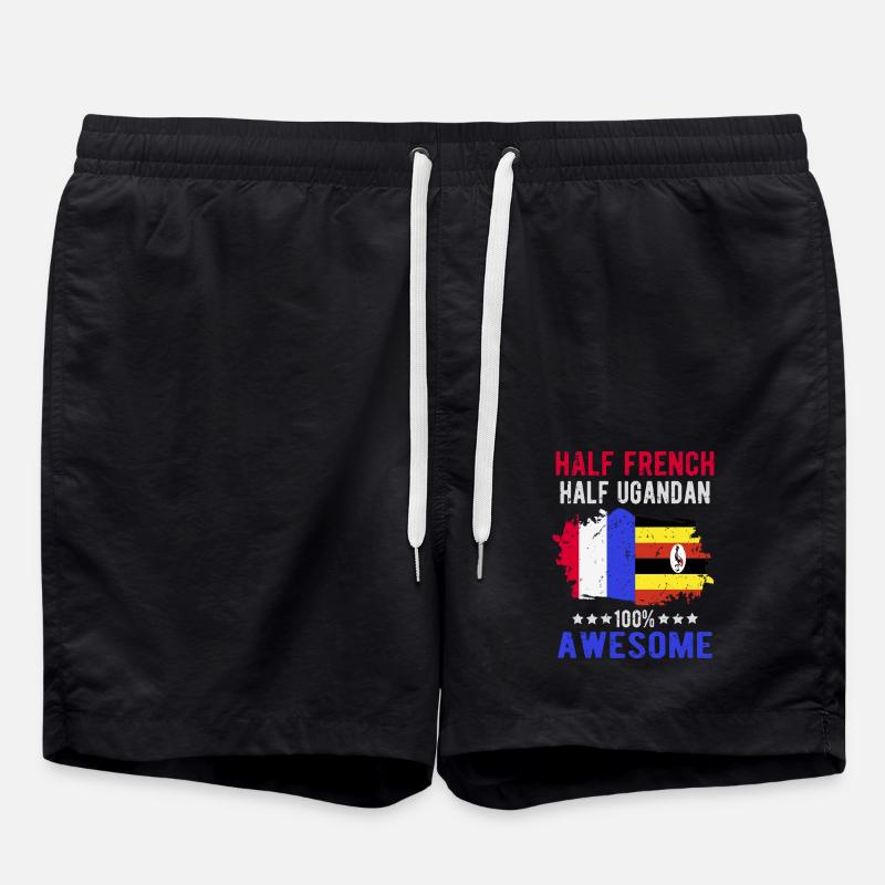 Halb Franzose Halb Ugander - Badeshorts - Schwarz