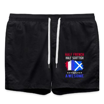 Moitié Français Moitié Ecossais - Short de bain - noir - Devant - AI Model Male 185 light (185cm)