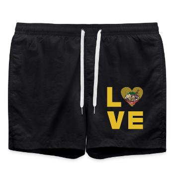 Ramen Love - Swim Trunks - black - Front - AI Model Male 185 light (185cm)