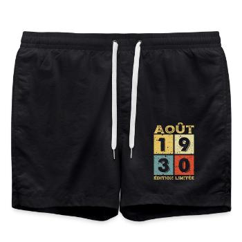 Août 1930 Original Idée Cadeau Anniversaire - Short de bain - noir - Devant - AI Model Male 185 light (185cm)