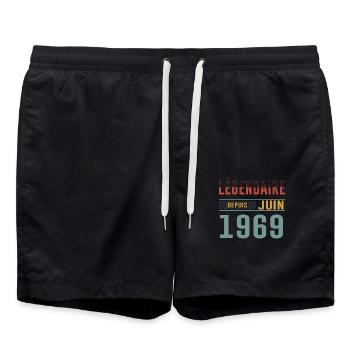 Légendaire Depuis Juin 1969 Anniversaire Cadeau - Short de bain - noir - Devant - AI Model Male 185 light (185cm)