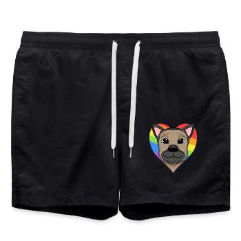 Chien LGBT Berger Allemand Arc-en-ciel - Short de bain - noir - Devant - AI Model Male 185 light (185cm)