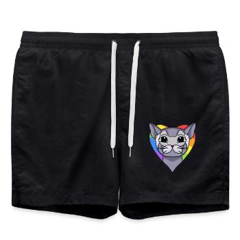 CHAT LGBT British Shorthair Rainbow - Short de bain - noir - Devant - AI Model Male 185 light (185cm)