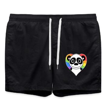 Gay Rainbow Panda LGBT - Swim Trunks - black - Front - AI Model Male 185 light (185cm)