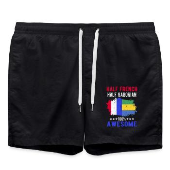 Halb Franzose Halb Gabuner - Badeshorts - Schwarz - Vorne - AI Model Male 185 light (185cm)