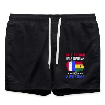 Halb Franzose Halb Ghanese - Badeshorts - Schwarz - Vorne - AI Model Male 185 light (185cm)