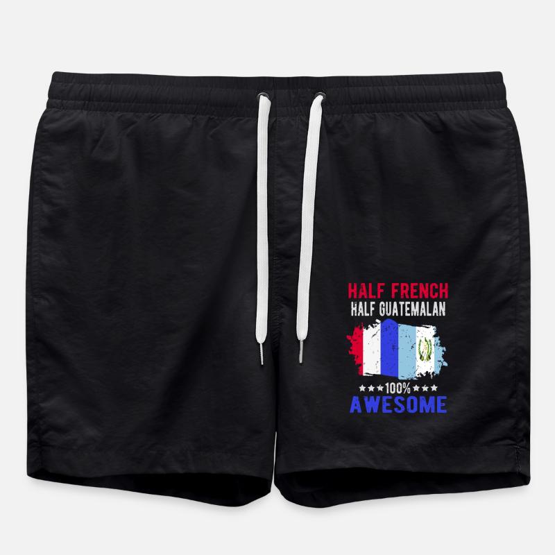 Half French Half Guatemalan - Swim Trunks - black