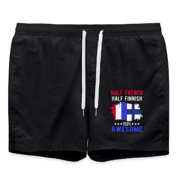Halb Franzose Halb Finne - Badeshorts - Schwarz - Vorne - AI Model Male 185 light (185cm)