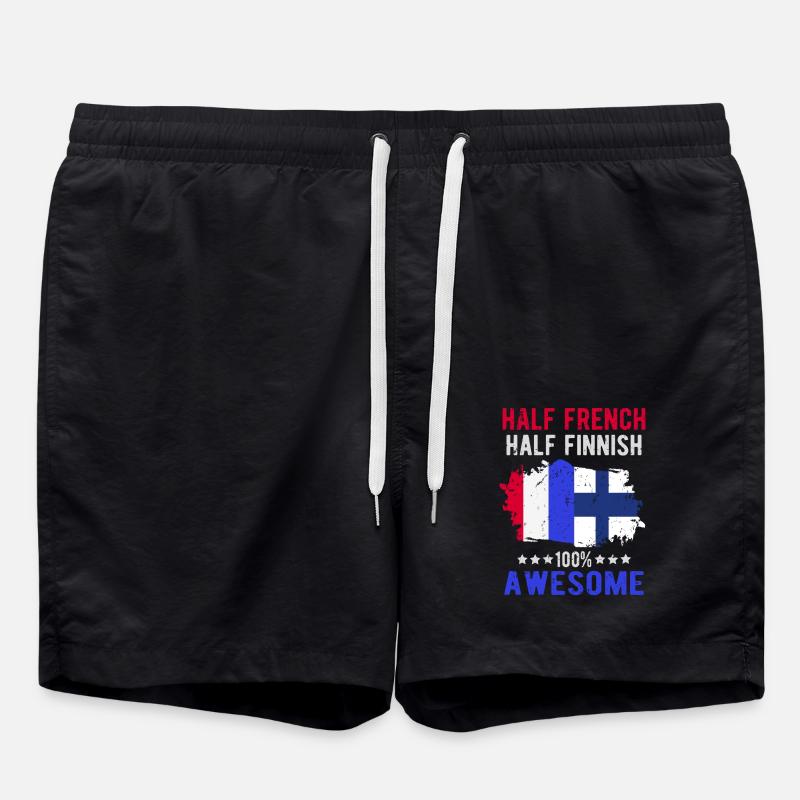 Half French Half Finnish - Swim Trunks - black