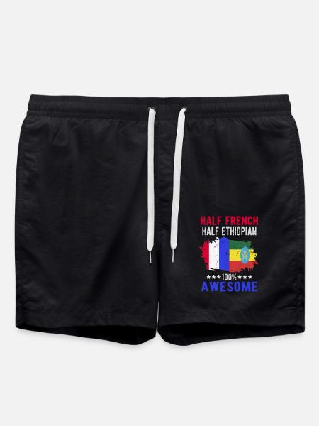 Half French Half Ethiopian - Swim Trunks - black