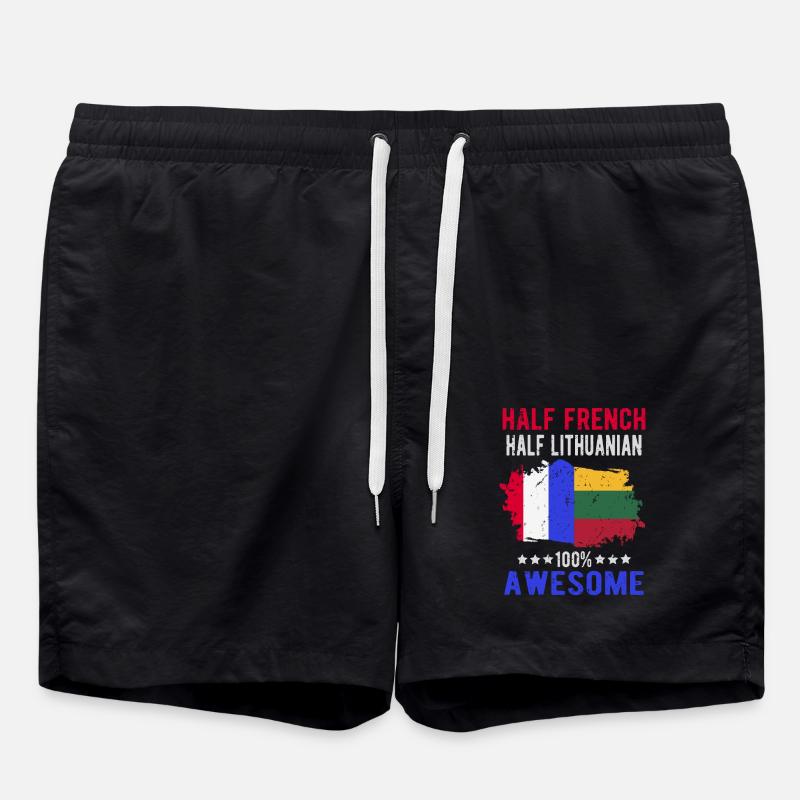 Half French Half Lithuanian - Swim Trunks - black