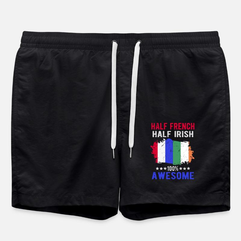 Half French Half Irish - Swim Trunks - black