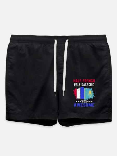 Half French Half Kazakh - Swim Trunks - black