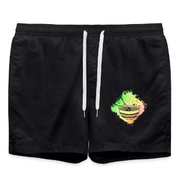 Ramen Rétro - Short de bain - noir - Devant - AI Model Male 185 light (185cm)