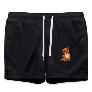 Belette kawaii - Short de bain - noir - Devant - AI Model Male 185 light (185cm)