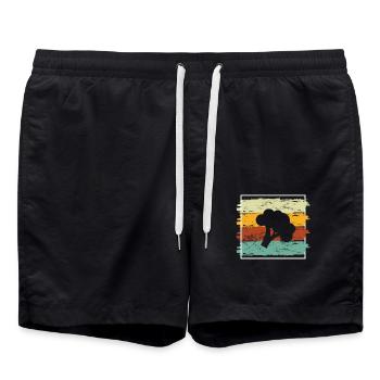 Broccoli Vegan Lover Retro Healthy Gift idea - Badeshorts - Schwarz - Vorne - AI Model Male 185 light (185cm)