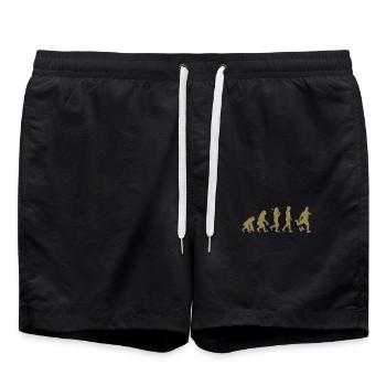 Fußball T-Shirt Evolution des Fußballs - Badeshorts - Schwarz - Vorne - AI Model Male 185 light (185cm)