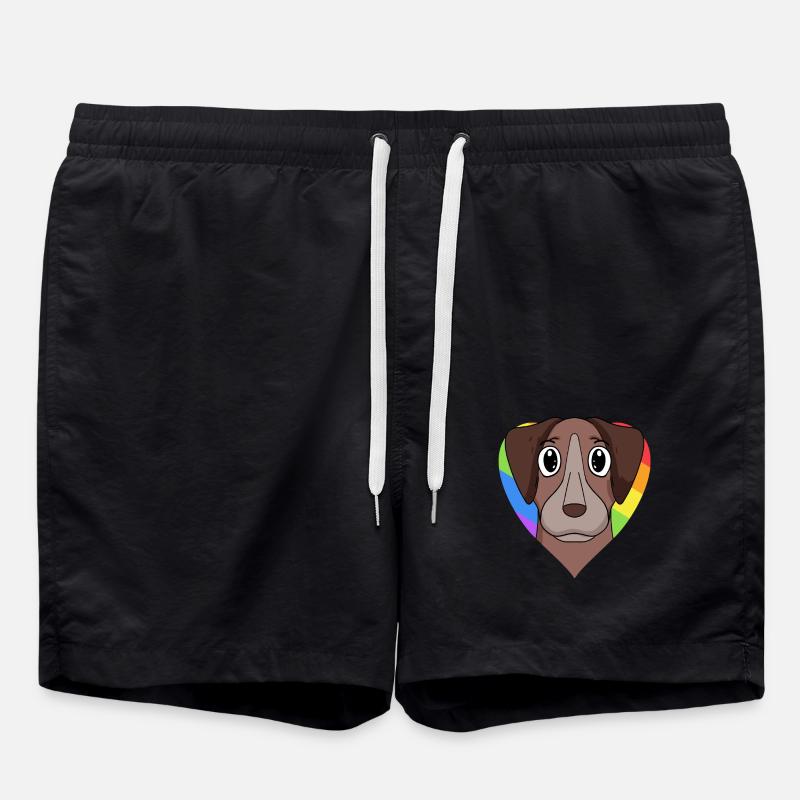 Gay Rainbow Pointer Dog - Swim Trunks - black