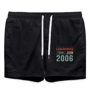 Légendaire Depuis Juin 2006 Anniversaire Cadeau - Short de bain - noir - Devant - AI Model Male 185 light (185cm)
