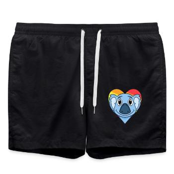 LGBT Tier Koala Regenbogen - Badeshorts - Schwarz - Vorne - AI Model Male 185 light (185cm)