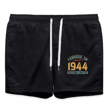 Fabriqué En Juillet 1944 Anniversaire Vintage 1944 - Short de bain - noir - Devant - AI Model Male 185 light (185cm)