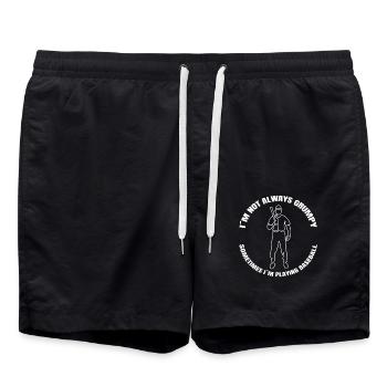 Baseball Geschenk Baseballspiel Baseballliebhaber - Badeshorts - Schwarz - Vorne - AI Model Male 185 light (185cm)