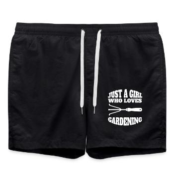 Gärtnerin Garten Mädchen Obstgarten Hobbygärtner - Badeshorts - Schwarz - Vorne - AI Model Male 185 light (185cm)