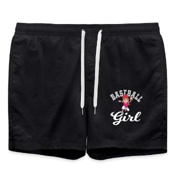 Stolzes Baseball Girl für eine Baseballspielerin - Badeshorts - Schwarz - Vorne - AI Model Male 185 light (185cm)