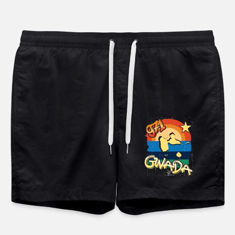 Schöne Souvenir-Geschenkidee guadeloupe gwada 971 - Badeshorts - Schwarz