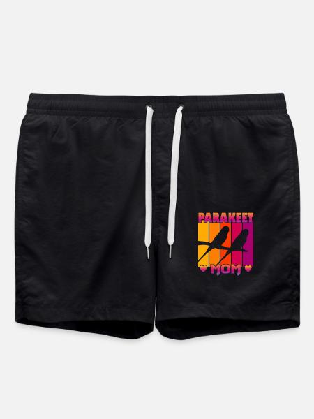 Parakeet Mom - Swim Trunks - black