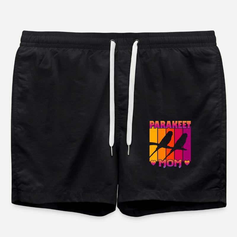 Parakeet Mom - Swim Trunks - black