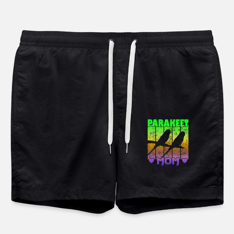 Parakeet Mom - Swim Trunks - black