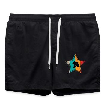 Broccoli Vegan Lover Retro Healthy Gift idea - Badeshorts - Schwarz - Vorne - AI Model Male 185 light (185cm)