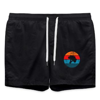 Broccoli Vegan Lover Retro Healthy Gift idea - Badeshorts - Schwarz - Vorne - AI Model Male 185 light (185cm)