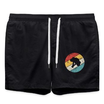 Broccoli Vegan Lover Retro Healthy Gift idea - Badeshorts - Schwarz - Vorne - AI Model Male 185 light (185cm)