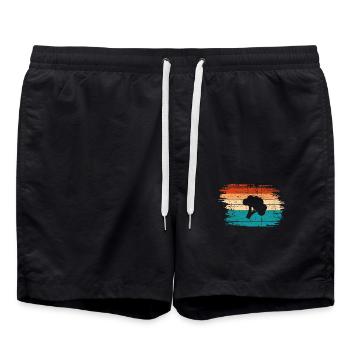 Broccoli Vegan Lover Retro Healthy Gift idea - Badeshorts - Schwarz - Vorne - AI Model Male 185 light (185cm)