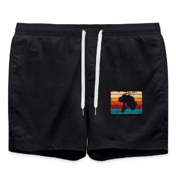 Broccoli Vegan Lover Retro Healthy Gift idea - Badeshorts - Schwarz - Vorne - AI Model Male 185 light (185cm)