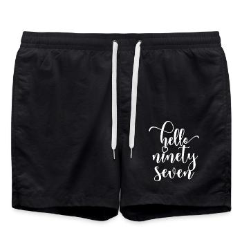 Hello Ninety Seven Cute 97 Years Old Birthday - Swim Trunks - black - Front - AI Model Male 185 light (185cm)