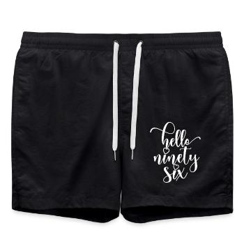 Bonjour Quatre-vingt-seize mignons anniversaire de 96 ans - Short de bain - noir - Devant - AI Model Male 185 light (185cm)