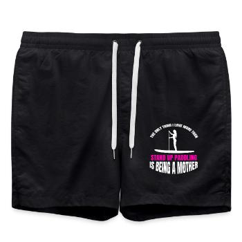 Stand Up Paddling Funny Mother Saying Surfing - Swim Trunks - black - Front - AI Model Male 185 light (185cm)