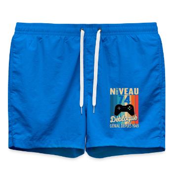 74 Ans 1949 Anniversaire Cadeau Citation Gamer - Short de bain - cobalt blue - Devant